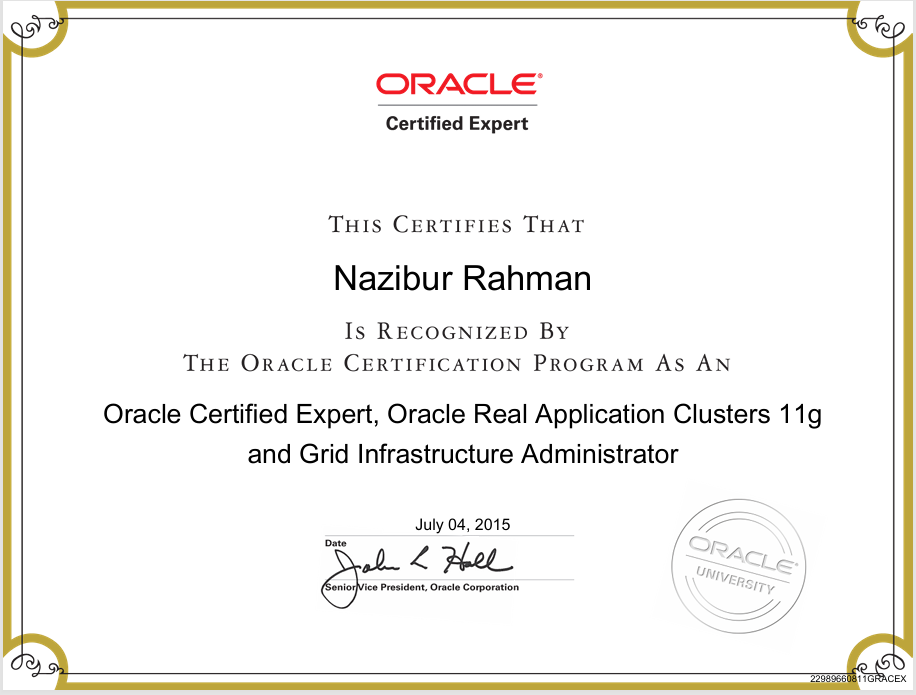 Oracle Certified Expert (RAC)