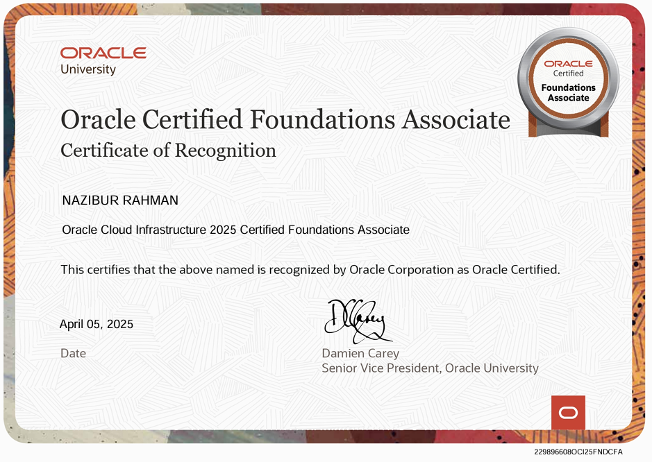 Oracle Certified Foundations Associate